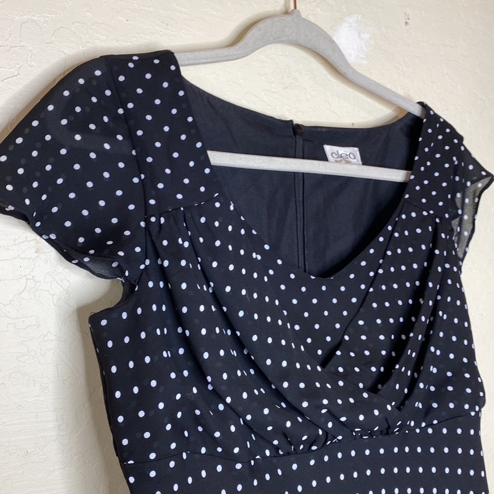 Office or event Polkadot chiffon dress - Picture 2 of 4